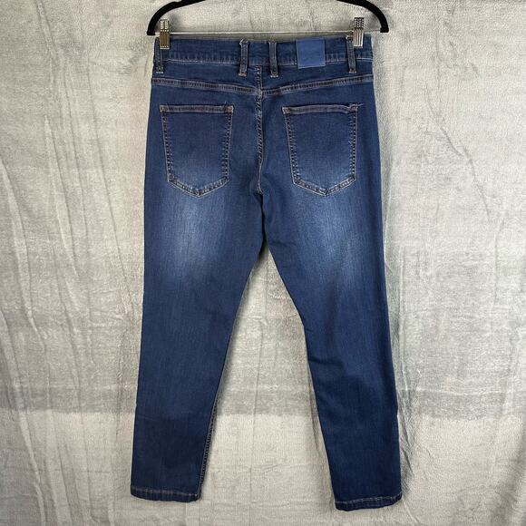 Mugsy Jeans Men 31X30 Blue Dark Wash Hamms Straight Whisker Stretch FLX3HM Denim - Picture 6 of 14